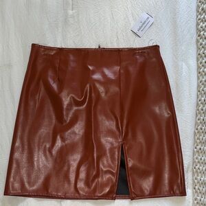 Windsor Rust Faux Leather Mini Skirt Brand New with Tags